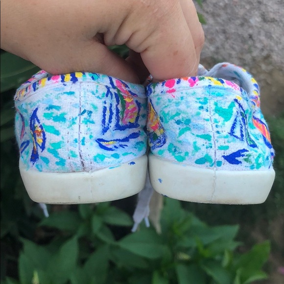 Lilly Pulitzer painted print sneakers - Picture 4 of 5